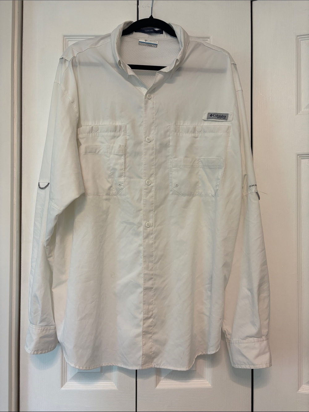 Columbia Men's Long Sleeve Venting Button-Up Shirt - White